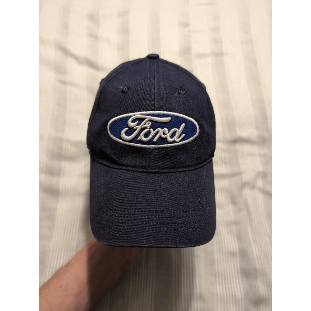 Ford Navy Blue Embroidered Oval Logo Baseball Hat Infinity Headwear READ